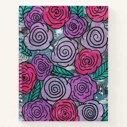 Abstract Mixed Media Watercolor Floral Art Journal