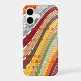 Abstract Mod Art Retro Wavy Lava Stripes & Dots iPhone 17 Case