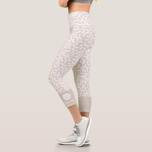 Abstract Mod Curls Custom Pickleball Capri Leggings