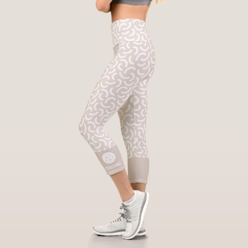 Abstract Mod Curls Custom Pickleball Capri Leggings