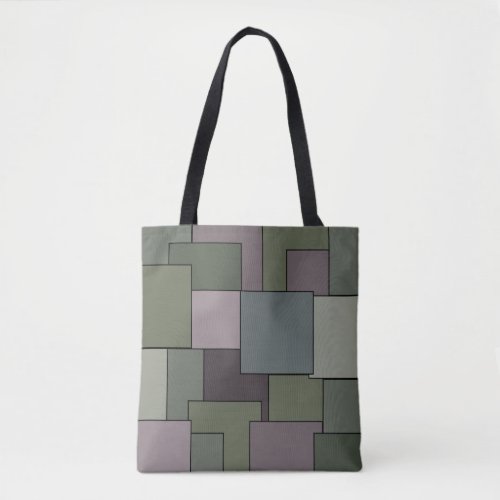 abstract modenist geometric pattern tote bag