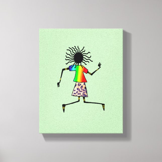 Abstract, modern African Art Elegant Dancer Canvas Print (Front)