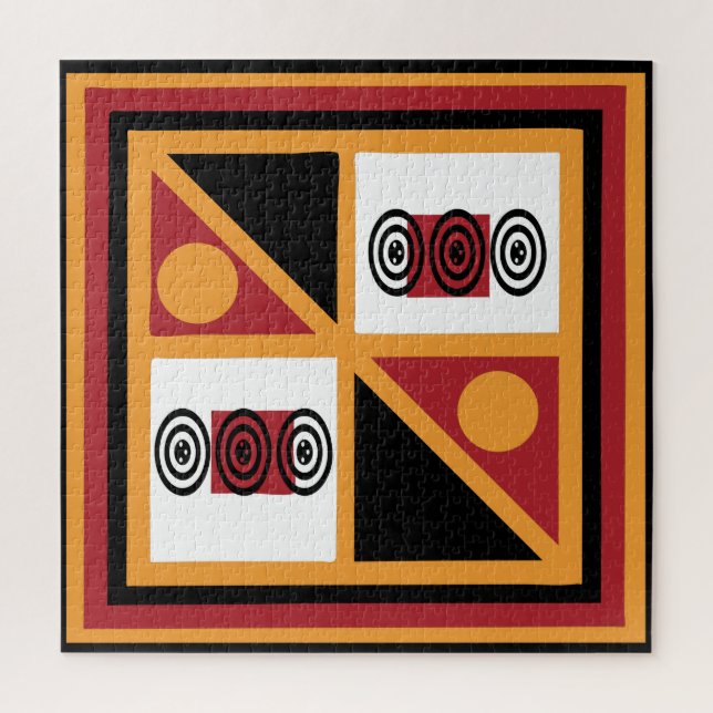 Abstract Modern African Geometric art Jigsaw Puzzle (Vertical)