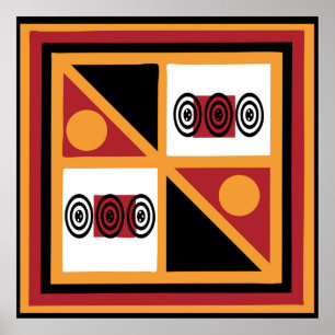 Abstract Modern African Geometric art Poster