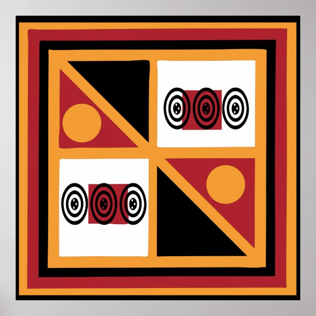 Abstract Modern African Geometric art Poster (Front)