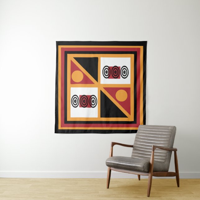 Abstract Modern African Geometric art Tapestry (In Situ)