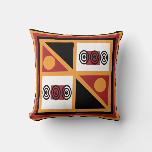 Abstract Modern African Geometric art Throw Pillow (Front)