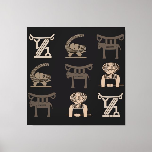 Abstract Modern African tribal art Canvas Print (Front)