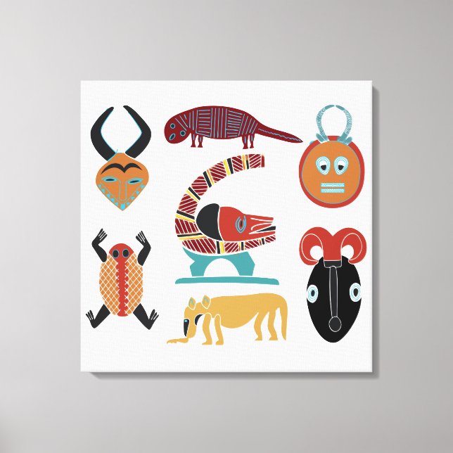 Abstract Modern African tribal face art Canvas Print (Front)