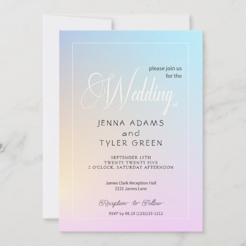 Abstract Modern and Colorful Pastel Gradient  Invitation