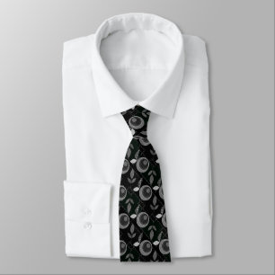 Abstract modern apple fruit leaves geometrical neck tie