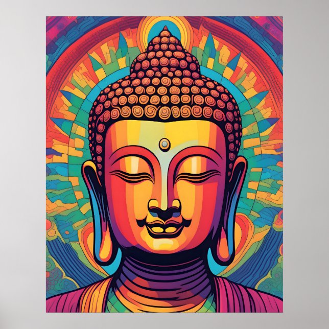 Abstract Modern Art | Calm Buddha Portrait Poster (Front)