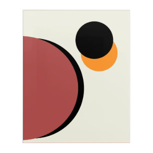 Abstract Modern Art Circles Orange Brown Black