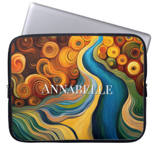Abstract Modern Art Color Swirls Laptop Sleeve