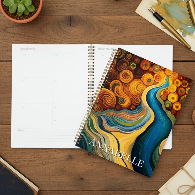 Abstract Modern Art Color Swirls Planner (Creator Uploaded)
