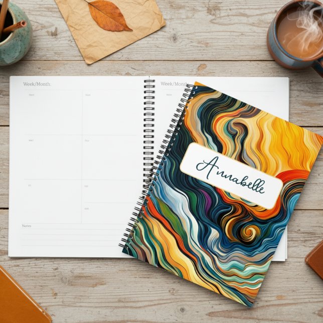 Abstract Modern Art Color Waves Planner (Creator Uploaded)