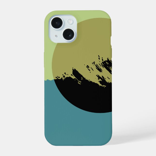 Abstract Modern Art Dark Circle Iphone Case (Back)