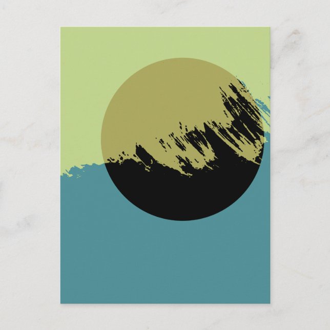 Abstract Modern Art Dark Circle Postcard (Front)