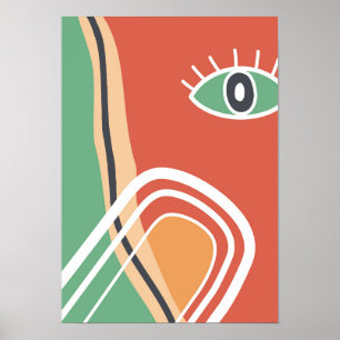 Abstract modern art eye poster