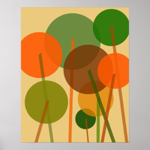 Abstract Modern Art Geometric Floral Pattern Poster