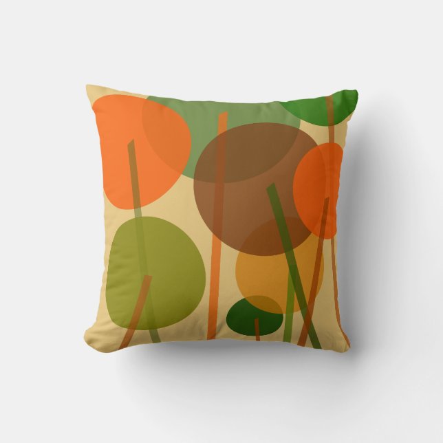 Abstract Modern Art Geometric Floral Pattern  Throw Pillow (Front)