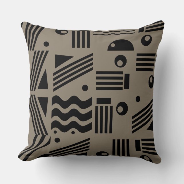 Abstract Modern Art Geometric Shapes Pattern Throw Pillow (Front)