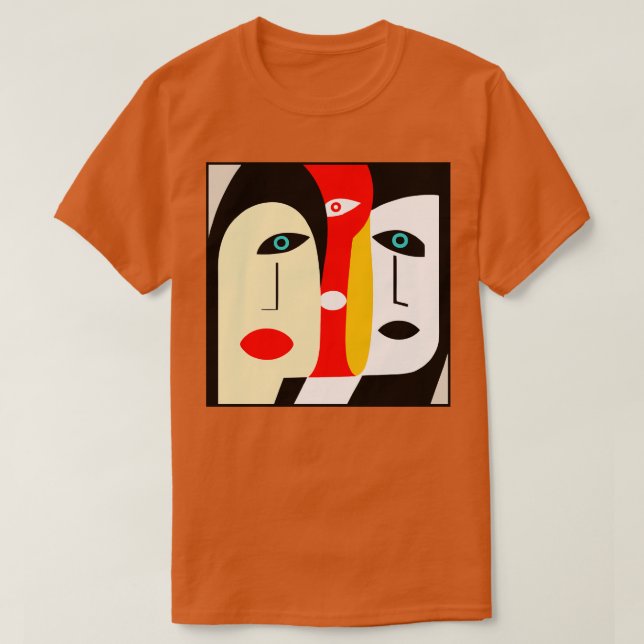 abstract modern art painting 3 woman faces T-Shirt (Design Front)
