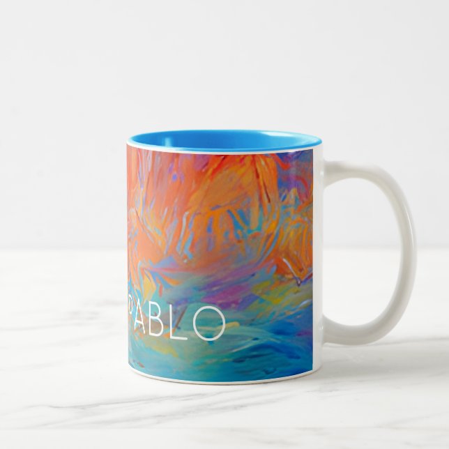 Abstract Modern Art Painting NAME Colorful Fun Two-Tone Coffee Mug