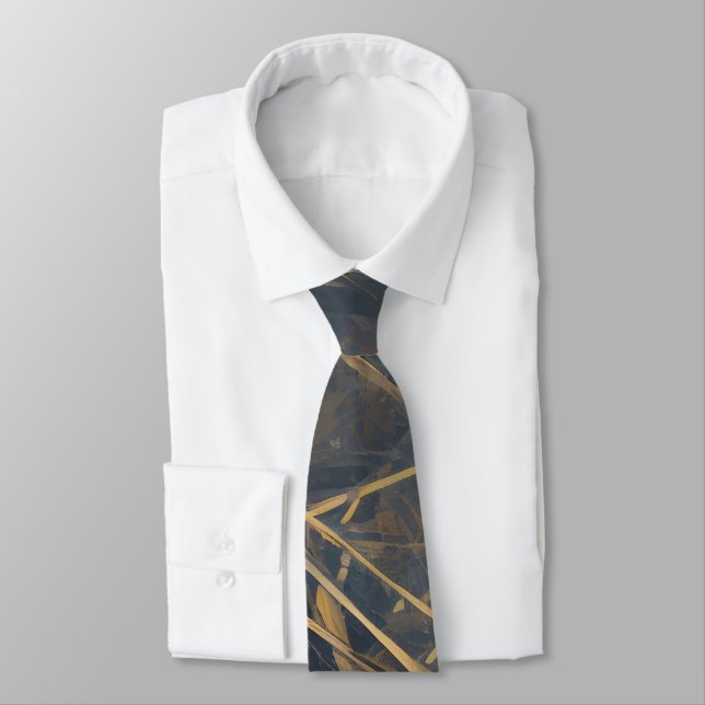 Abstract modern art pattern neck tie (Tied)