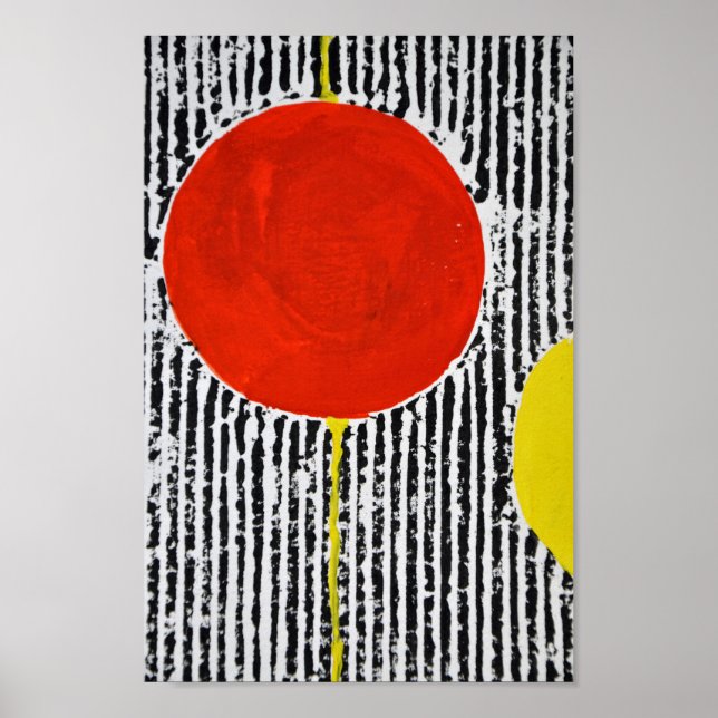 Abstract Modern Art Poster with a large red spot (Front)