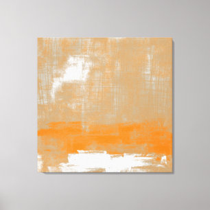Abstract modern art style orange gray white canvas print