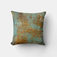Abstract Modern Art Throw Pillow Copper Patina
