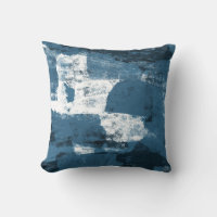 Abstract Modern Art Throw Pillow Navy Blue White