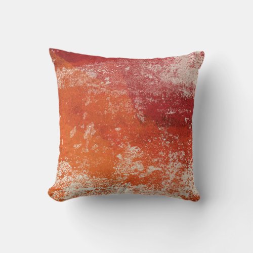 Abstract Modern Art Throw Pillow Orange Red Cream