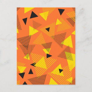 Abstract Modern Art Triangles Orange Yellow Black Postcard