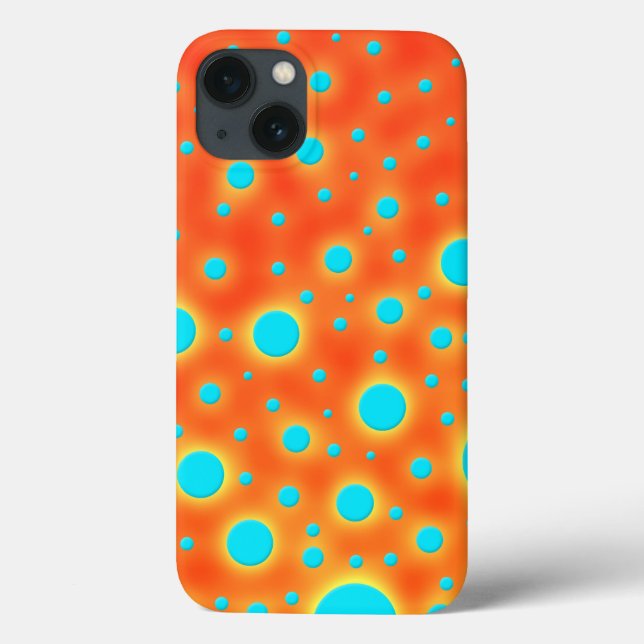 Abstract Modern Art Turquoise Orange Case-Mate iPhone Case (Back)