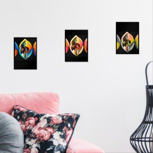 Abstract Modern Art "Vibrant Fusion": Wall Art Sets