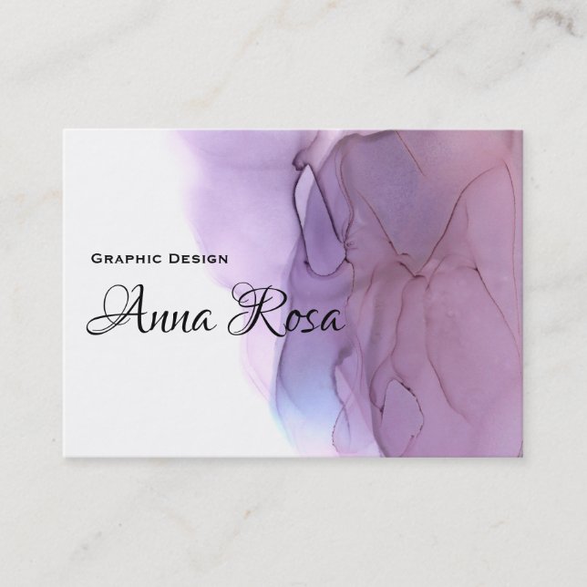 *~* Abstract Modern Art Watercolor  Lavender Business Card (Front)
