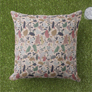 Abstract Modern Artistic Terrazzo Style Pattern Outdoor Pillow