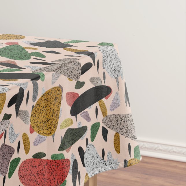 Abstract Modern Artistic Terrazzo Style Pattern Tablecloth (In Situ)