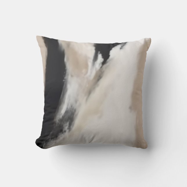 Abstract modern black and tan  throw pillow (Front)