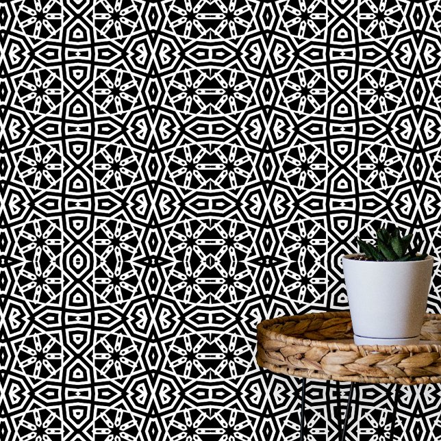 Abstract Modern Black and White Geometric Pattern Wallpaper (Creator Uploaded)