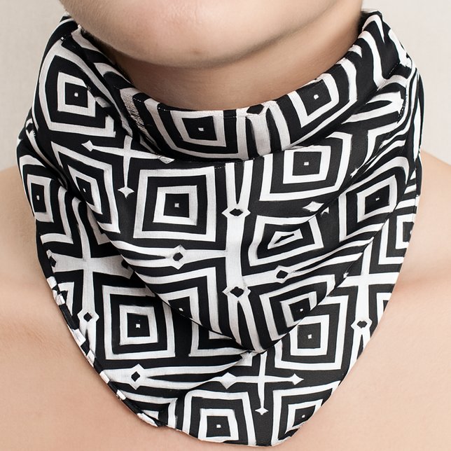 Abstract Modern Black & White Geometric Pattern Bandana (Creator Uploaded)