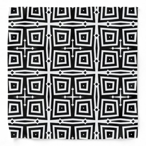 Abstract Modern Black  White Geometric Pattern Bandana