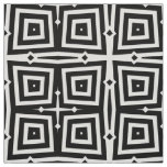Abstract Modern Black &amp; White Geometric Pattern Fabric