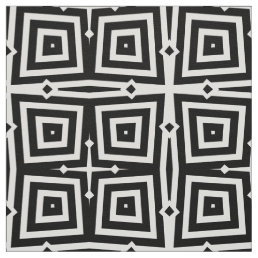 Abstract Modern Black &amp; White Geometric Pattern Fabric