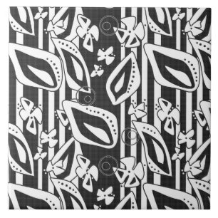 Abstract modern black white ornament decor mosaic ceramic tile