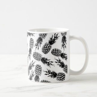 Abstract modern black white pineapple pattern coffee mug