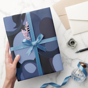 Abstract Modern Blueberry Birthday Wrapping Paper