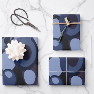 Abstract Modern Blueberry Birthday Wrapping Paper Sheets